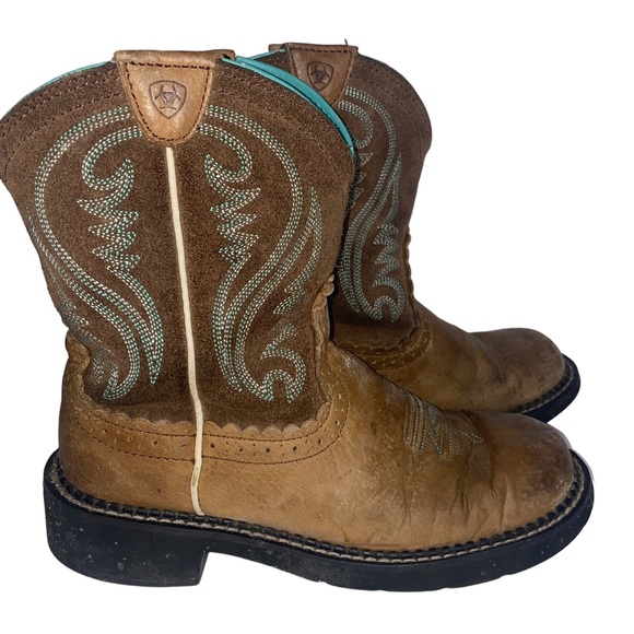 Ariat Shoes Ariat 65 Fat Baby Suede Western Cowgirl Boots Tan